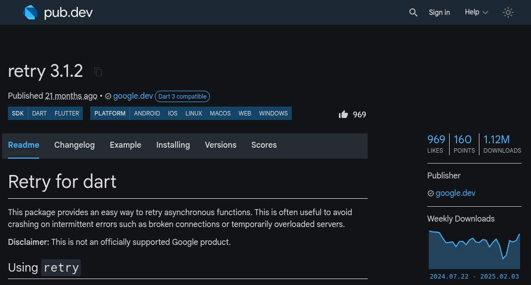 Dark mode for pub.dev