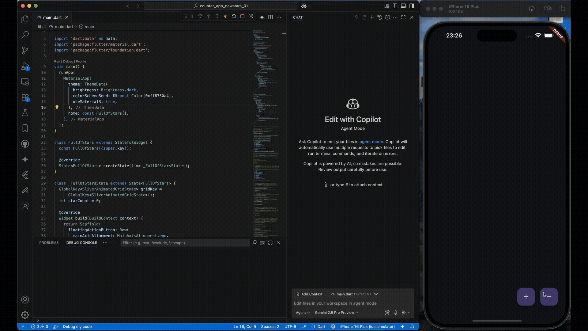 *Fixing a layout issue, enabled by the Dart and Flutter MCP Server (parts of this recording have been sped up)*
