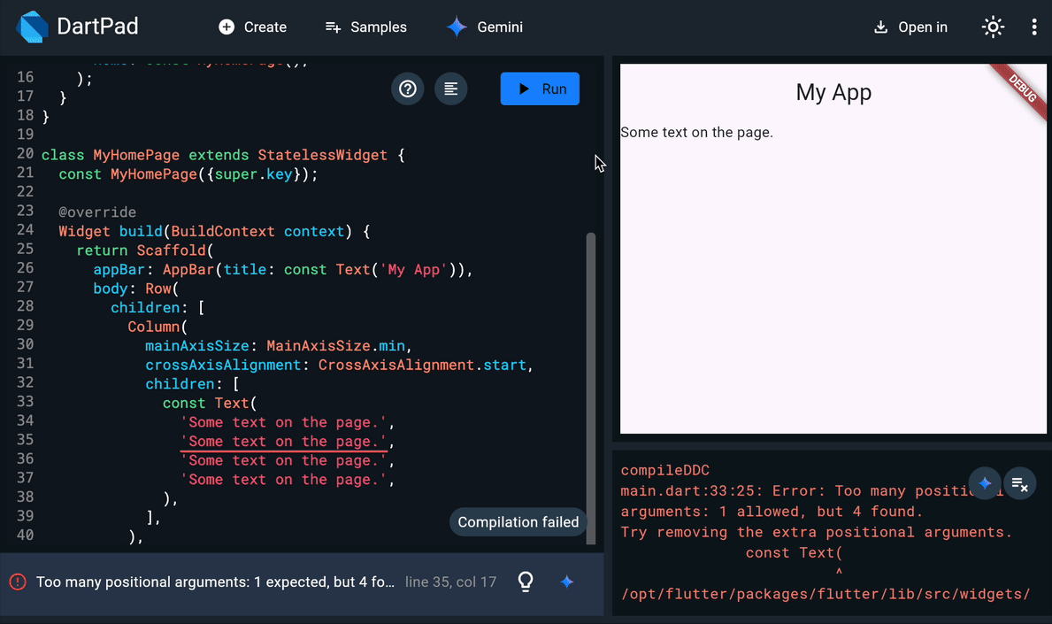 Suggest code fixes for run-time errors